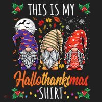 Halloween Thanksgiving Christmas Funny Hallothanksmas Gnomes Tumbler thumb 3
