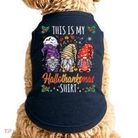 Halloween Thanksgiving Christmas Funny Hallothanksmas Gnomes Doggie Tank thumb 0