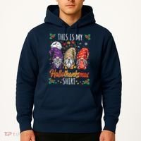 Halloween Thanksgiving Christmas Funny Hallothanksmas Gnomes Hoodie thumb 2