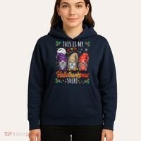 Halloween Thanksgiving Christmas Funny Hallothanksmas Gnomes Hoodie thumb 5