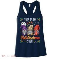 Halloween Thanksgiving Christmas Funny Hallothanksmas Gnomes Women's Tank Top thumb 0