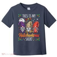 Halloween Thanksgiving Christmas Funny Hallothanksmas Gnomes Toddler T-Shirt thumb 0