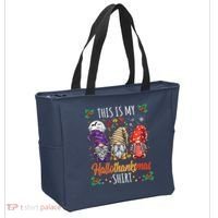 Halloween Thanksgiving Christmas Funny Hallothanksmas Gnomes Tote Bag thumb 2