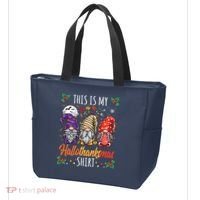 Halloween Thanksgiving Christmas Funny Hallothanksmas Gnomes Tote Bag thumb 3