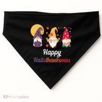 Halloween Thanksgiving Christmas Holiday Gnomes USA-Made Doggie Bandana thumb 0