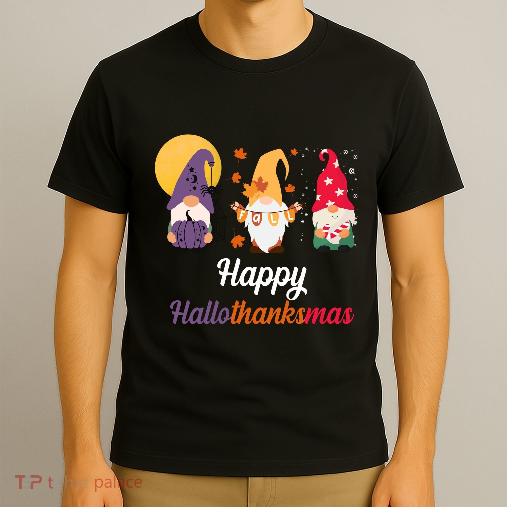 Halloween Thanksgiving Christmas Holiday Gnomes T-Shirt