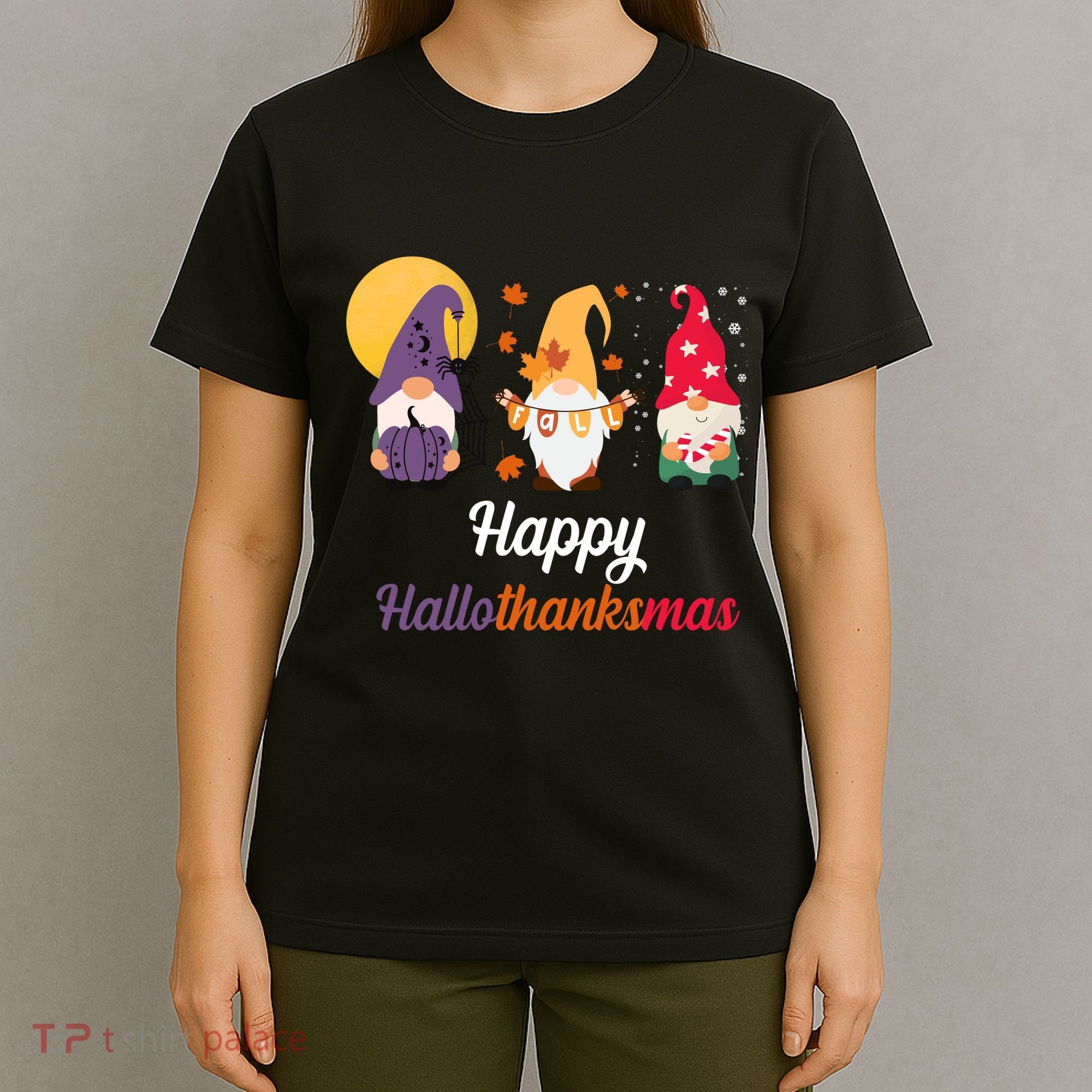 Halloween Thanksgiving Christmas Holiday Gnomes T-Shirt