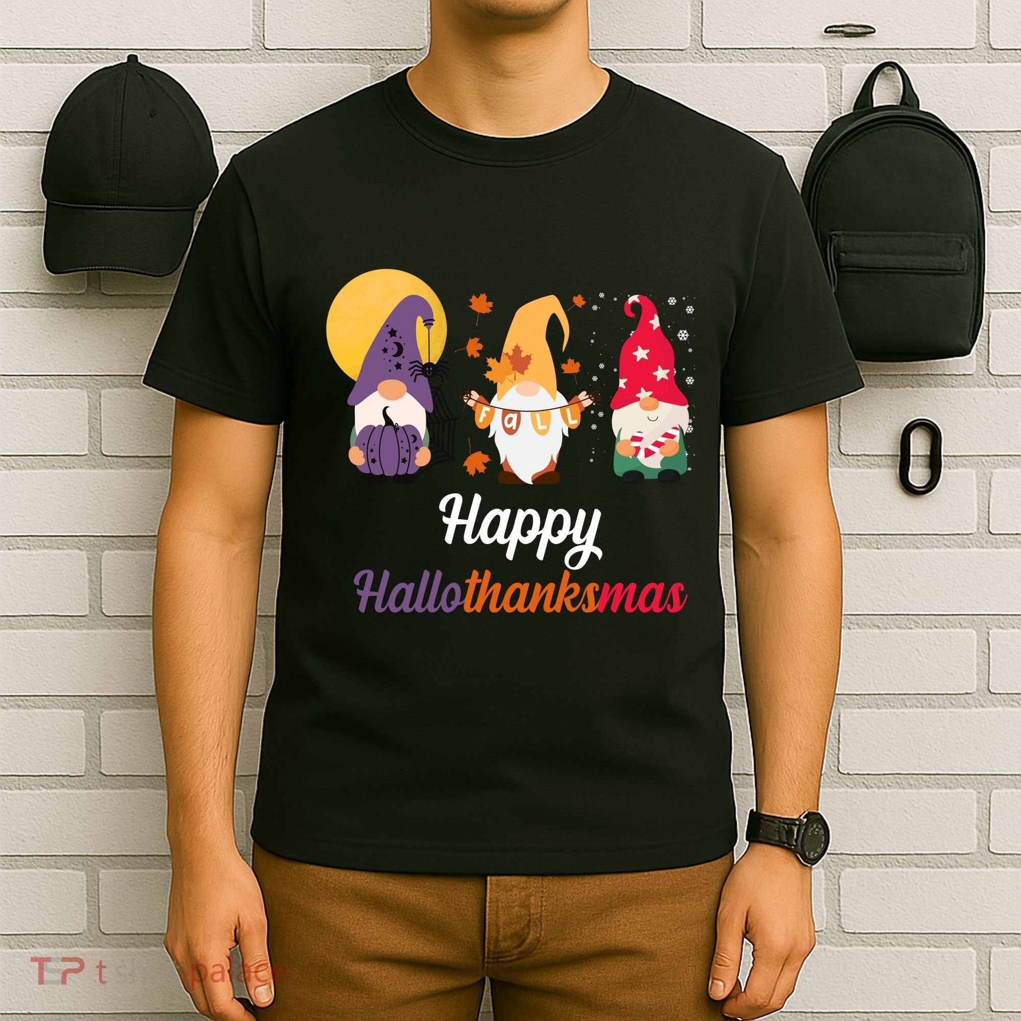 Halloween Thanksgiving Christmas Holiday Gnomes T-Shirt