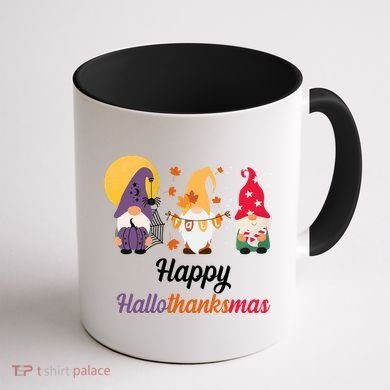 Halloween Thanksgiving Christmas Holiday Gnomes Coffee Mug back