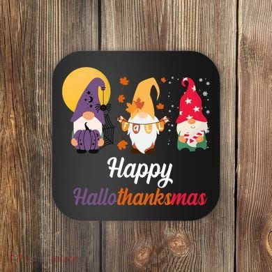 Halloween Thanksgiving Christmas Holiday Gnomes Coaster