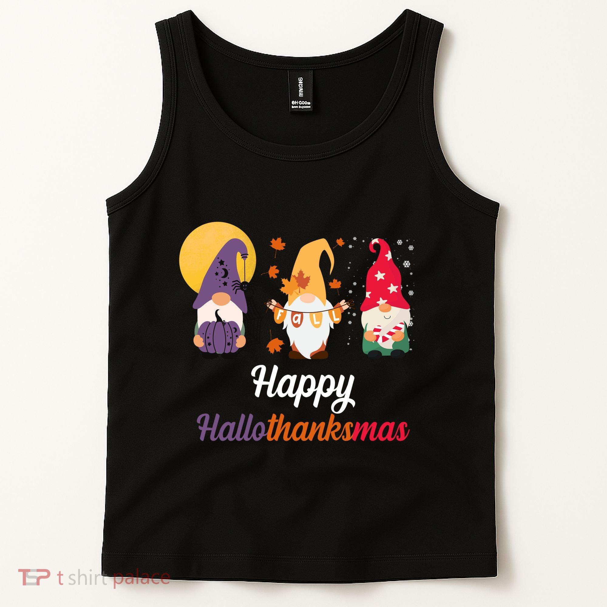 Halloween Thanksgiving Christmas Holiday Gnomes Tank Top