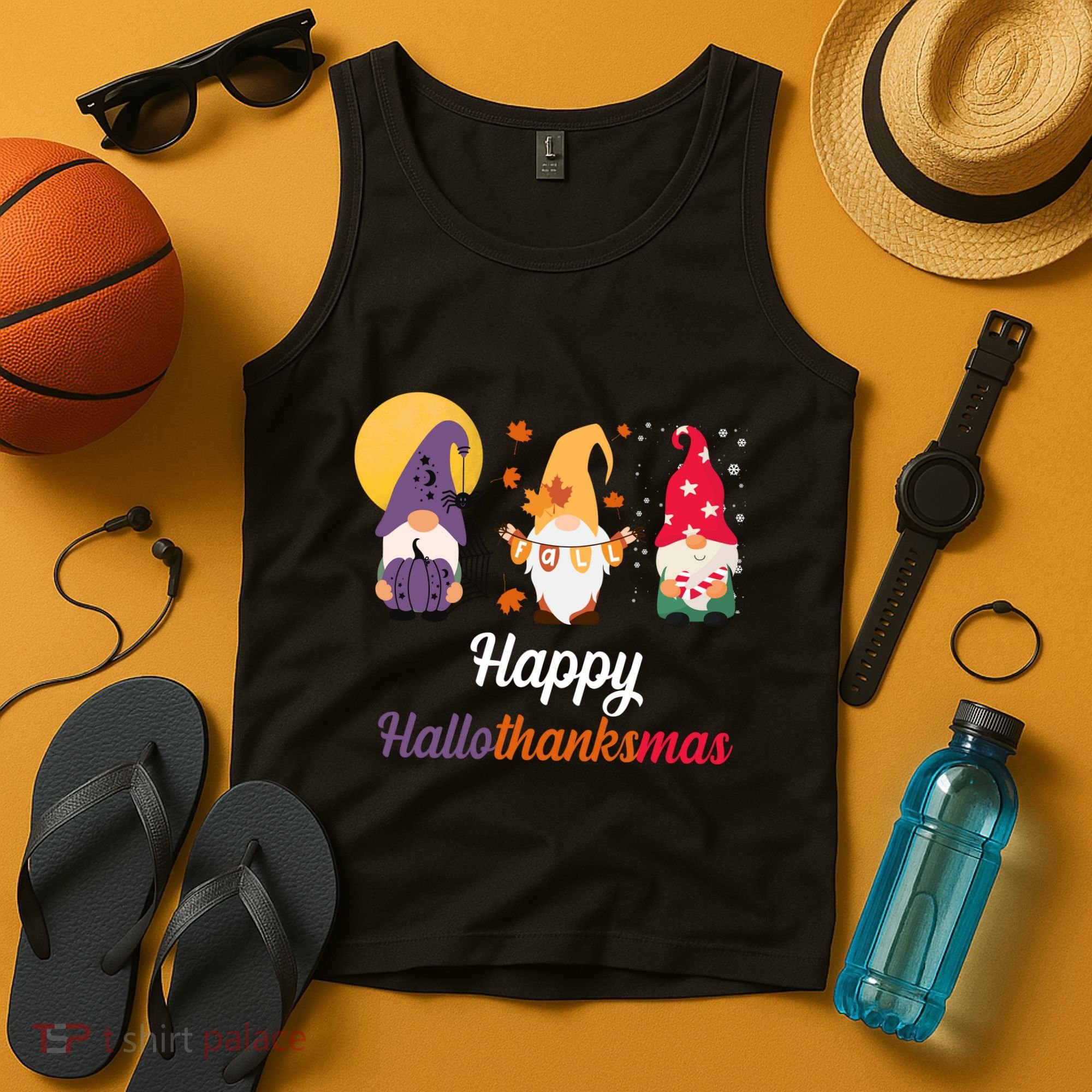 Halloween Thanksgiving Christmas Holiday Gnomes Tank Top