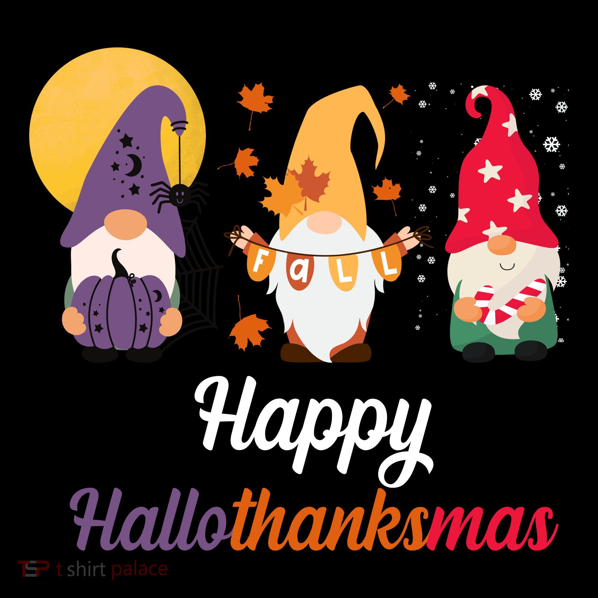 Halloween Thanksgiving Christmas Holiday Gnomes Women's T-Shirt
