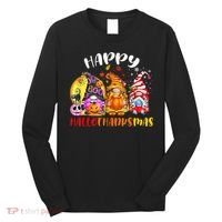 Halloween Thanksgiving Christmas Happy HalloThanksMas Gnomes Long Sleeve Shirt thumb 0
