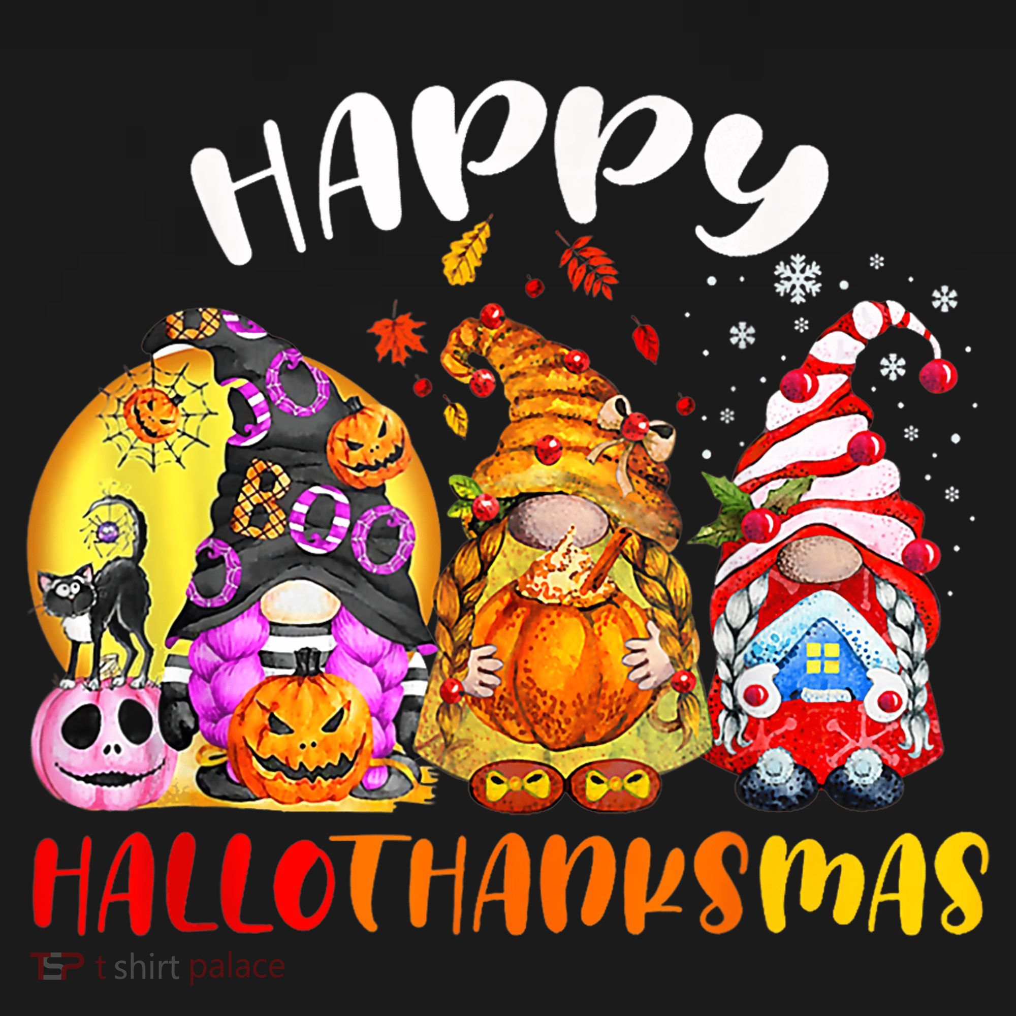 Halloween Thanksgiving Christmas Happy HalloThanksMas Gnomes Backpack
