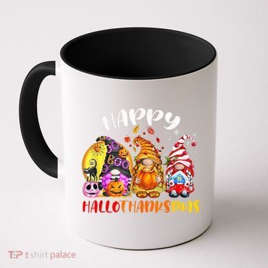 Halloween Thanksgiving Christmas Happy HalloThanksMas Gnomes Coffee Mug