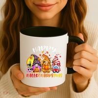 Halloween Thanksgiving Christmas Happy HalloThanksMas Gnomes Coffee Mug thumb 3