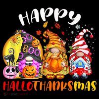 Halloween Thanksgiving Christmas Happy HalloThanksMas Gnomes Coffee Mug thumb 5