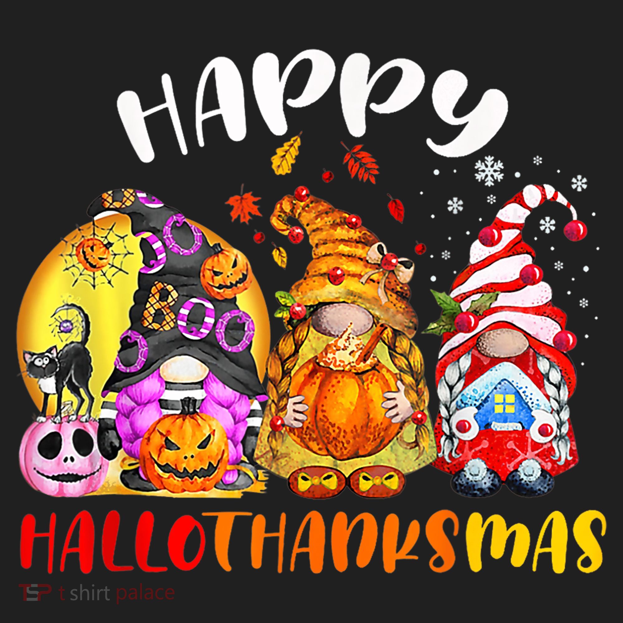 Halloween Thanksgiving Christmas Happy HalloThanksMas Gnomes Tumbler