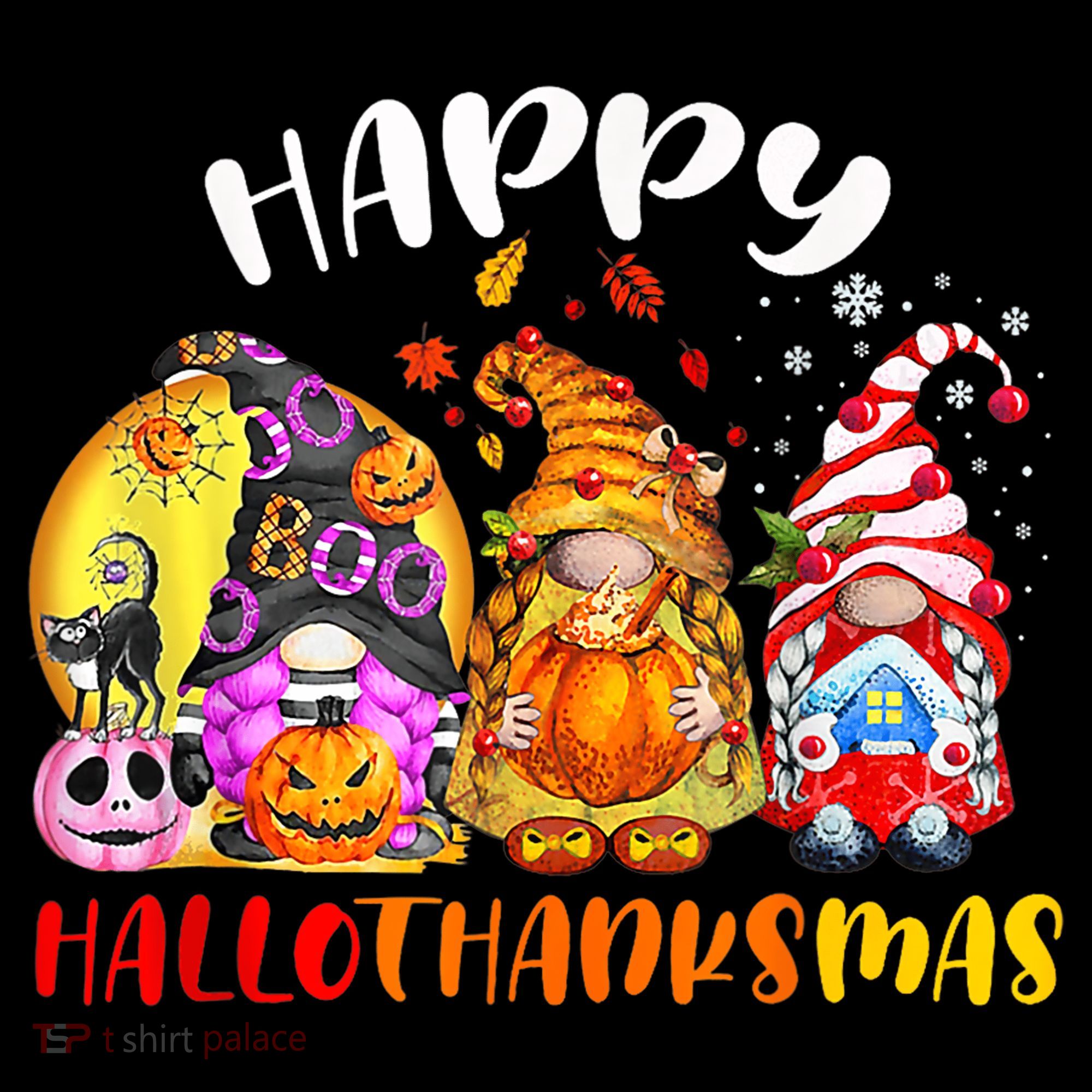 Halloween Thanksgiving Christmas Happy HalloThanksMas Gnomes Mousepad