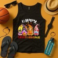 Halloween Thanksgiving Christmas Happy HalloThanksMas Gnomes Tank Top thumb 4