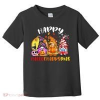 Halloween Thanksgiving Christmas Happy HalloThanksMas Gnomes Toddler T-Shirt thumb 0