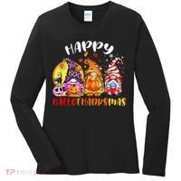 Halloween Thanksgiving Christmas Happy HalloThanksMas Gnomes Women's Long Sleeve Shirt thumb 0