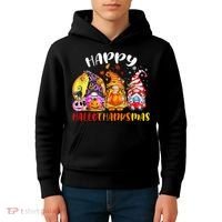 Halloween Thanksgiving Christmas Happy HalloThanksMas Gnomes Kids Hoodie thumb 4
