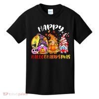 Halloween Thanksgiving Christmas Happy HalloThanksMas Gnomes Kids T-Shirt thumb 0