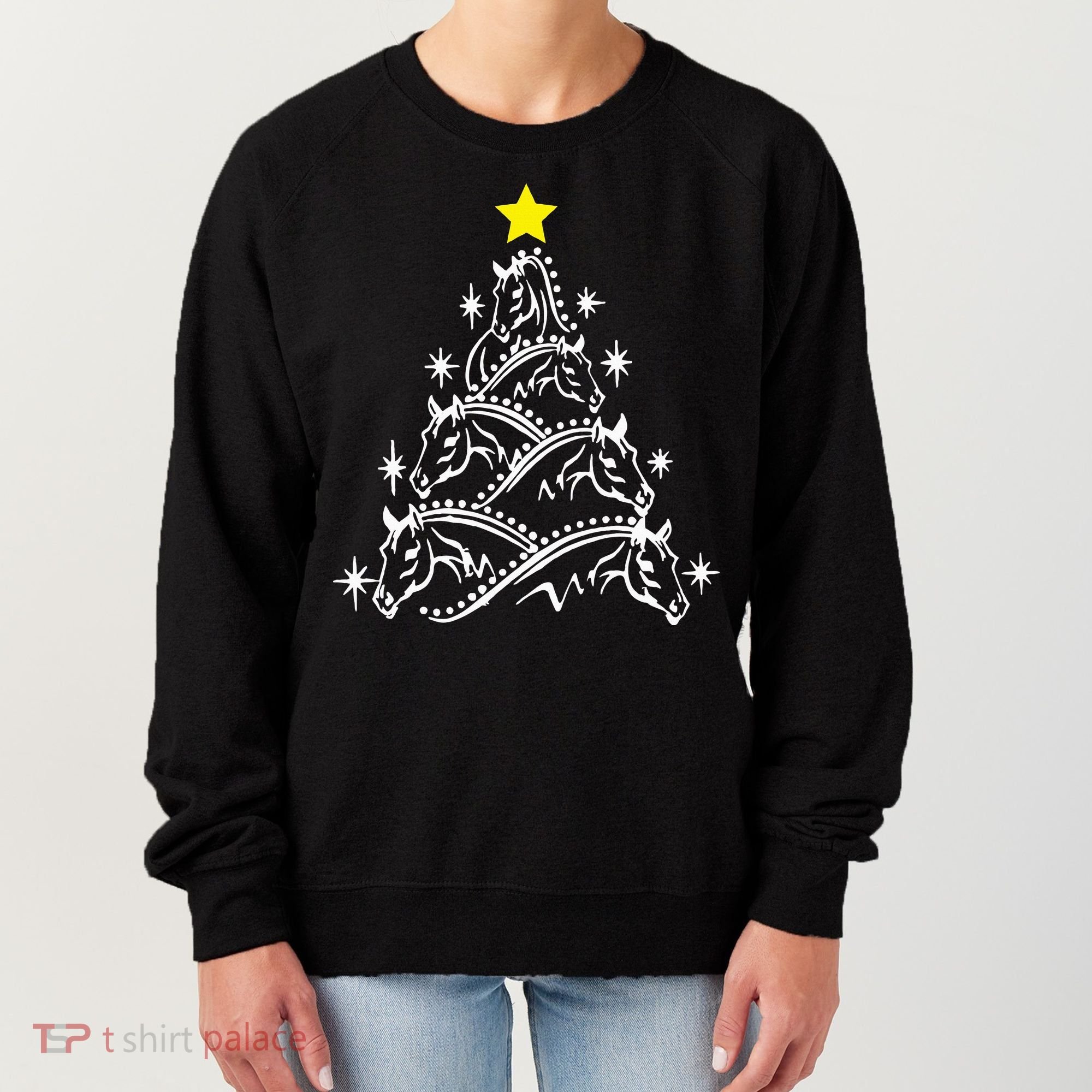 Horse Tree Christmas Horses Xmas Gifts Women's Sweatshirt