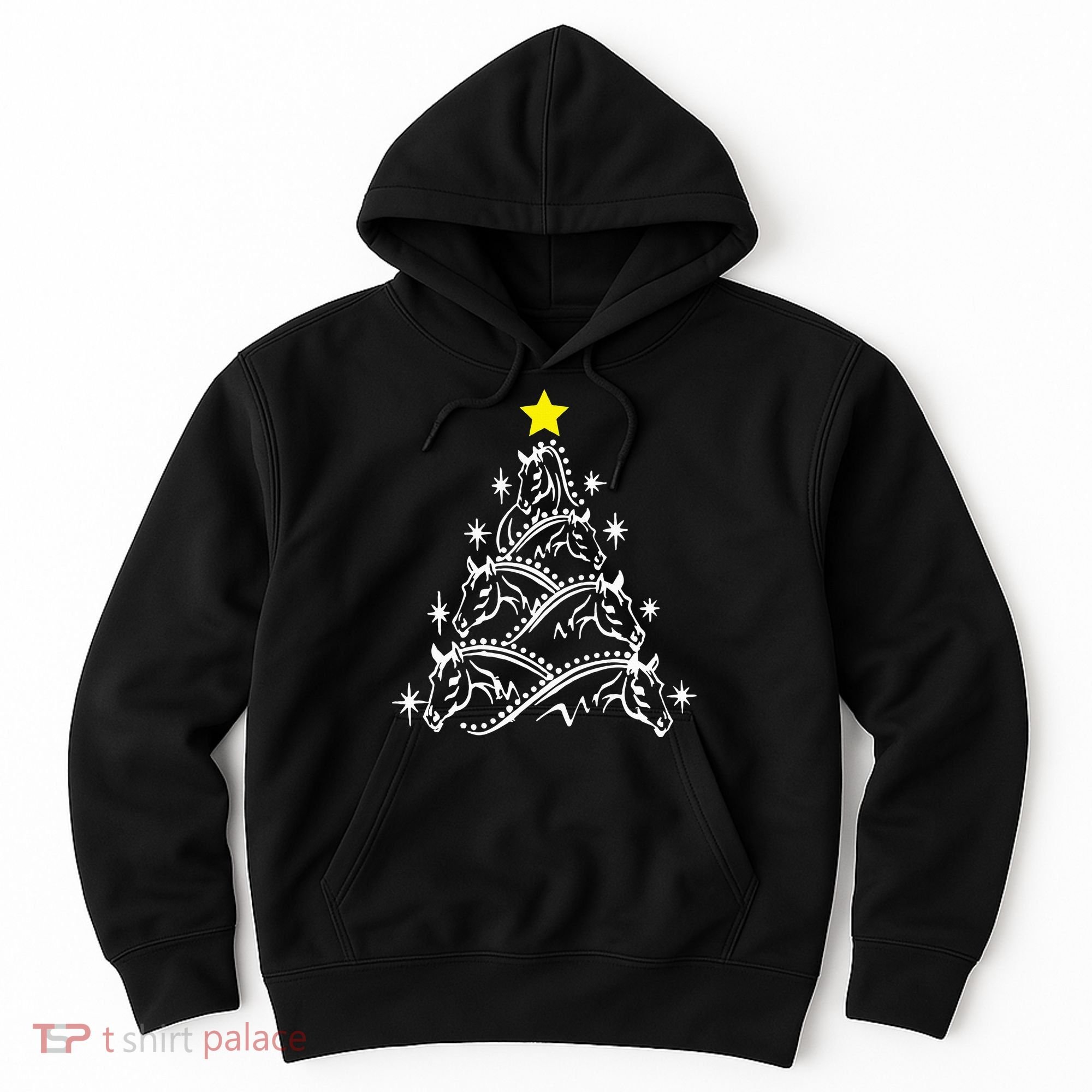 Horse Tree Christmas Horses Xmas Gifts Hoodie