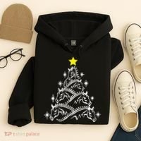 Horse Tree Christmas Horses Xmas Gifts Hoodie thumb 4