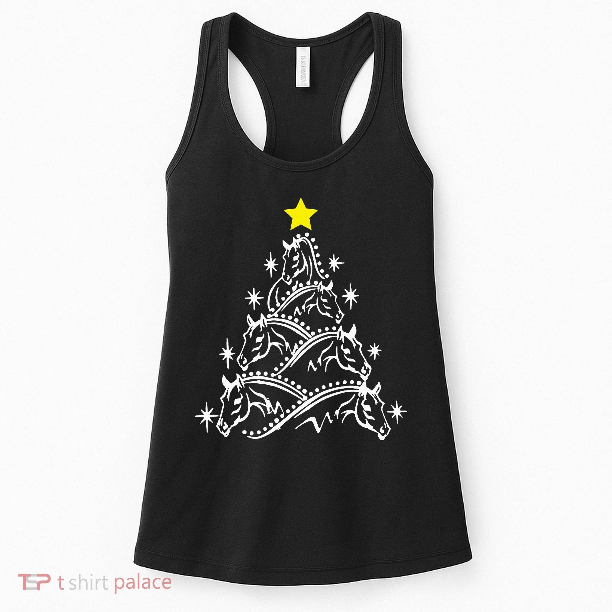 Horse Tree Christmas Horses Xmas Gifts Women's Tank Top