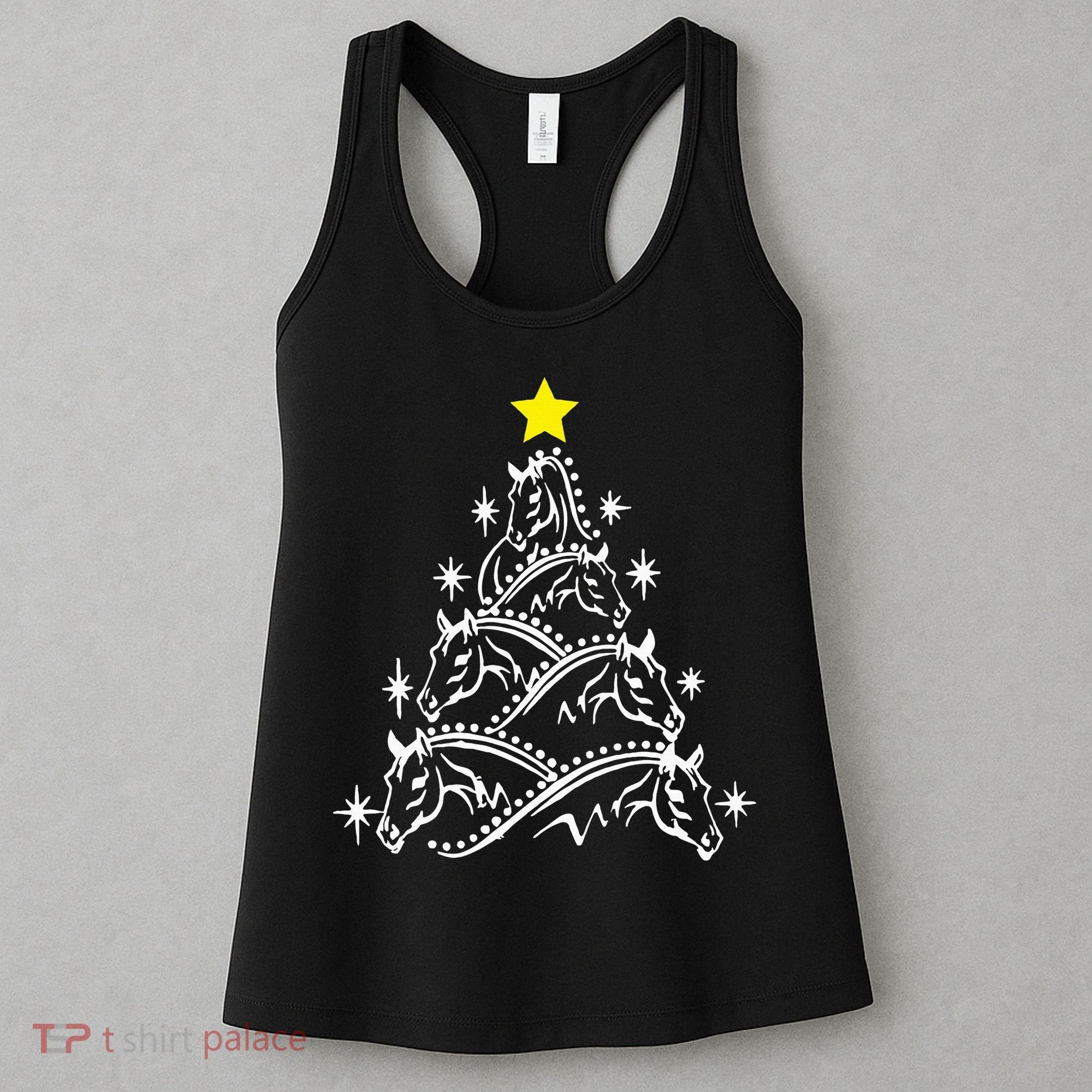 Horse Tree Christmas Horses Xmas Gifts Women's Tank Top