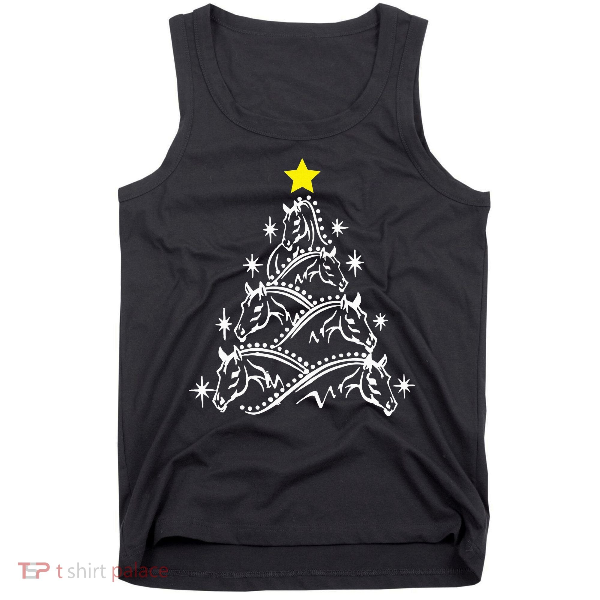 Horse Tree Christmas Horses Xmas Gifts Tank Top