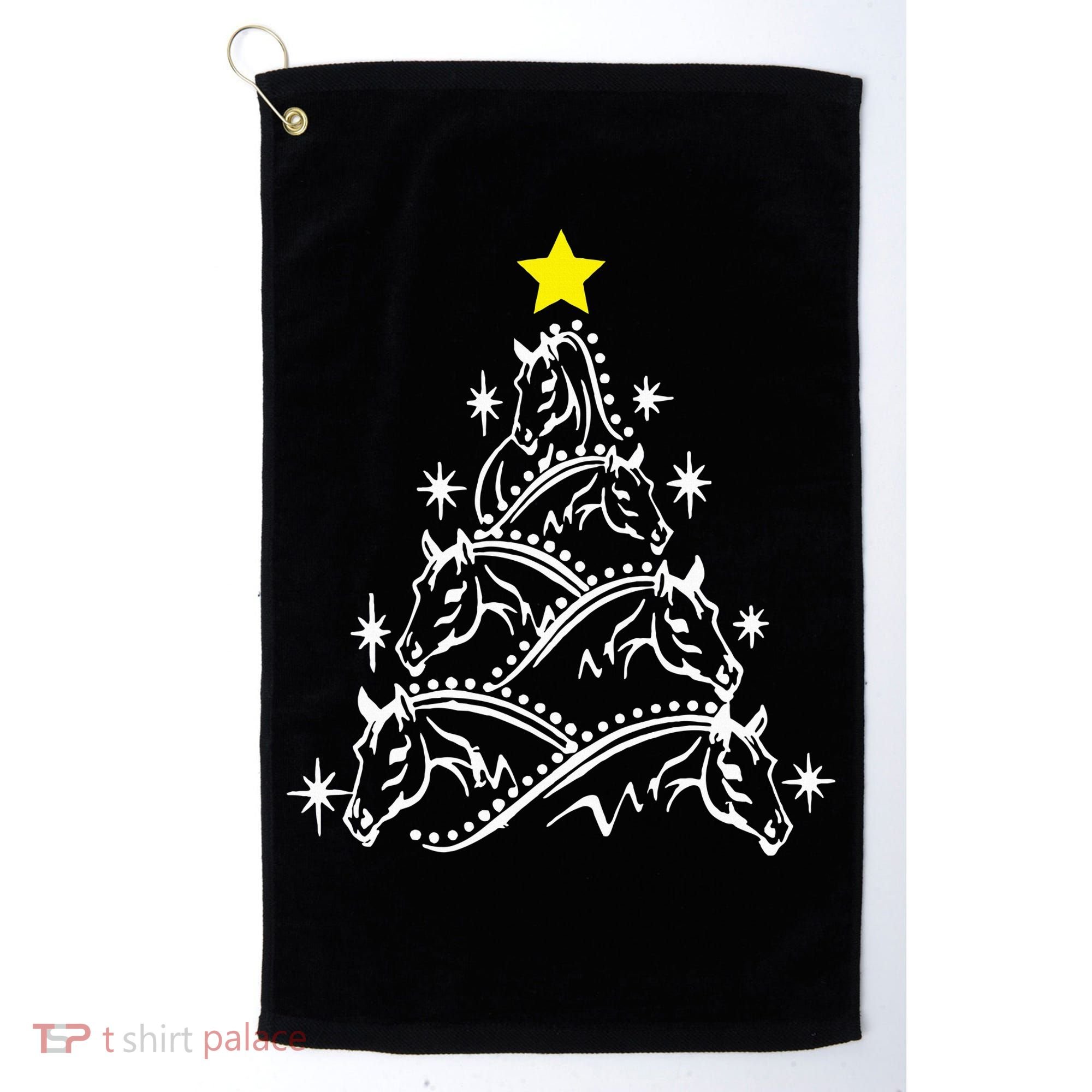 Horse Tree Christmas Horses Xmas Gifts Golf Towel