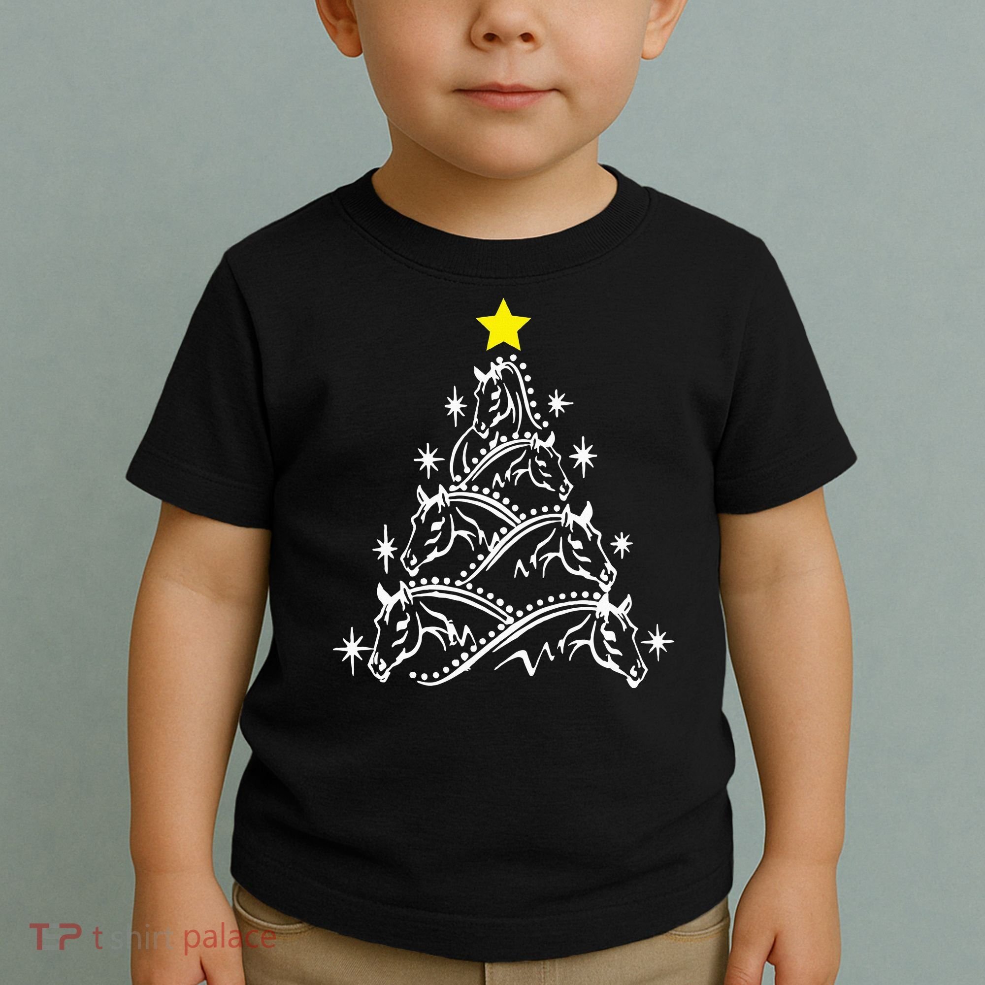Horse Tree Christmas Horses Xmas Gifts Toddler T-Shirt