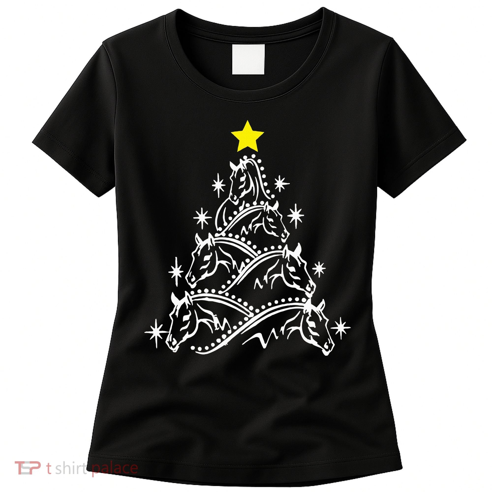 Horse Tree Christmas Horses Xmas Gifts Women's T-Shirt