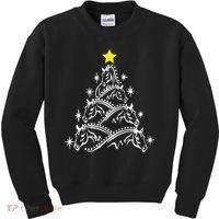 Horse Tree Christmas Horses Xmas Gifts Kids Sweatshirt thumb 0