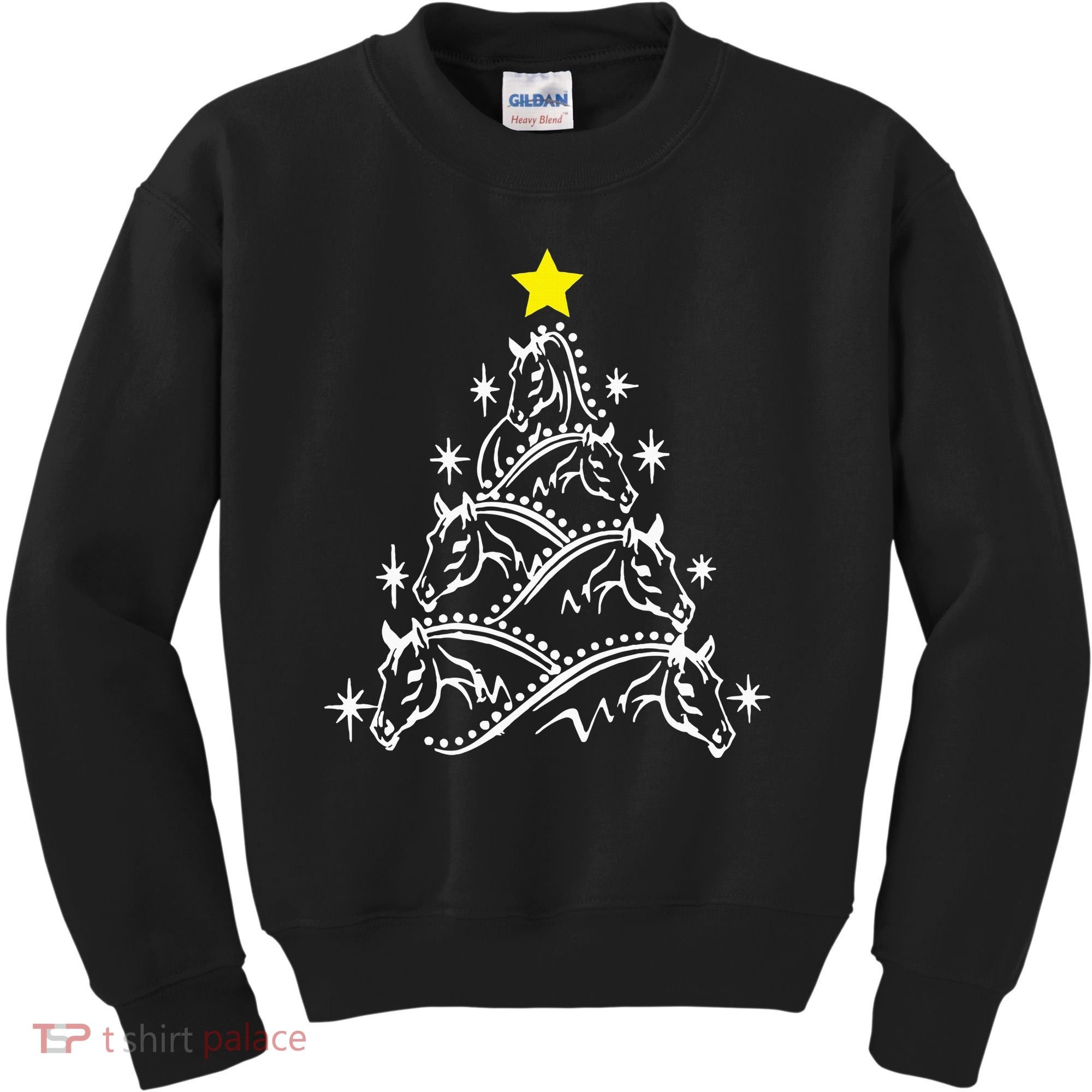 Horse Tree Christmas Horses Xmas Gifts Kids Sweatshirt