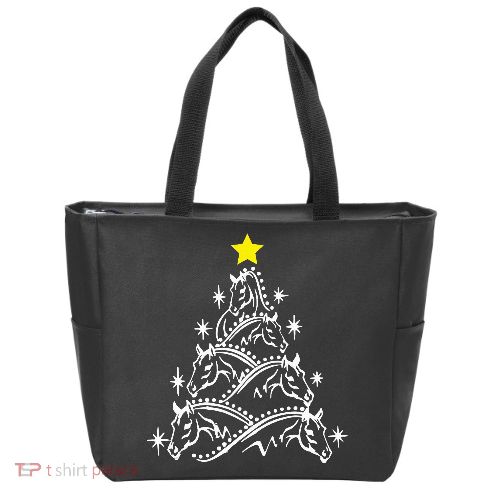 Horse Tree Christmas Horses Xmas Gifts Tote Bag