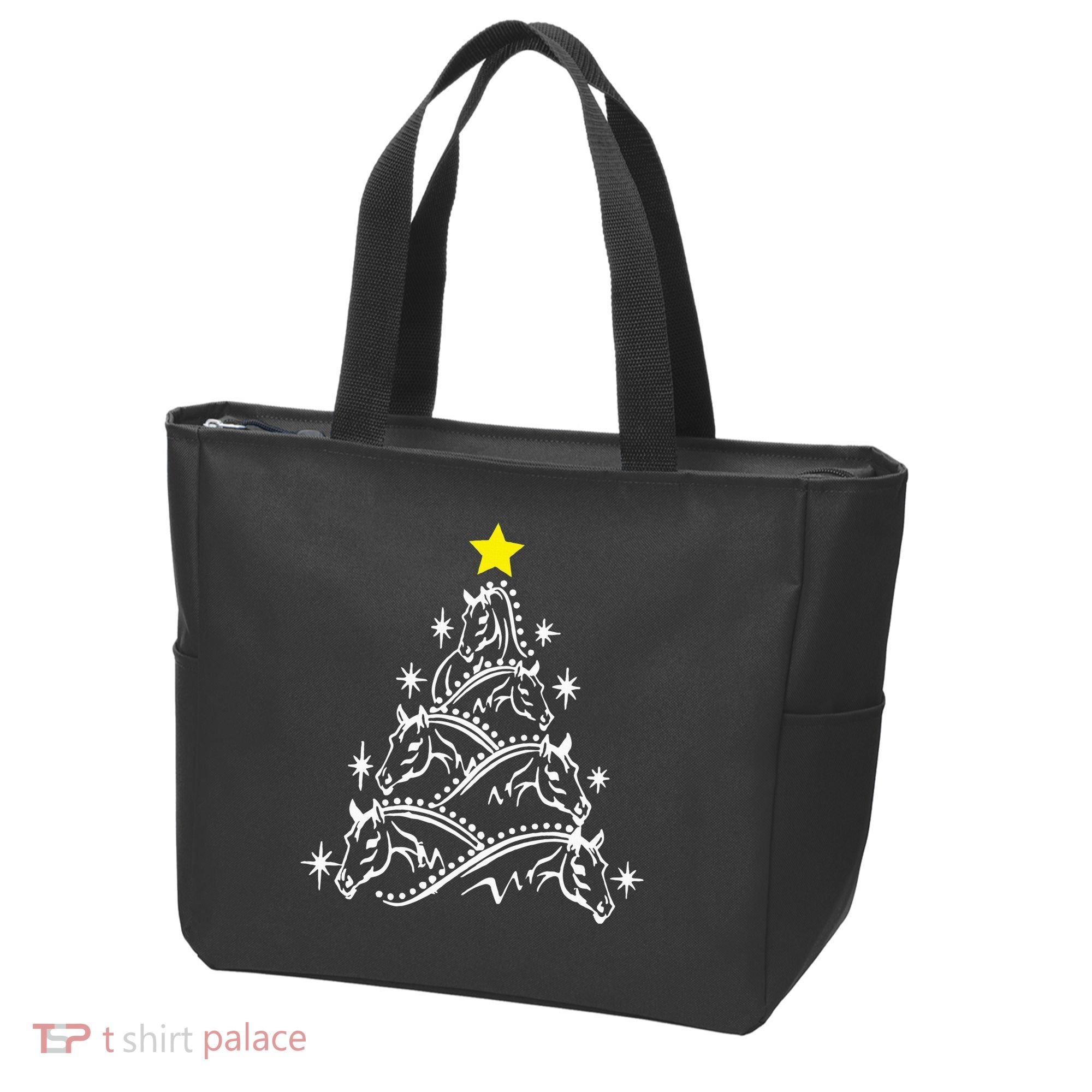 Horse Tree Christmas Horses Xmas Gifts Tote Bag