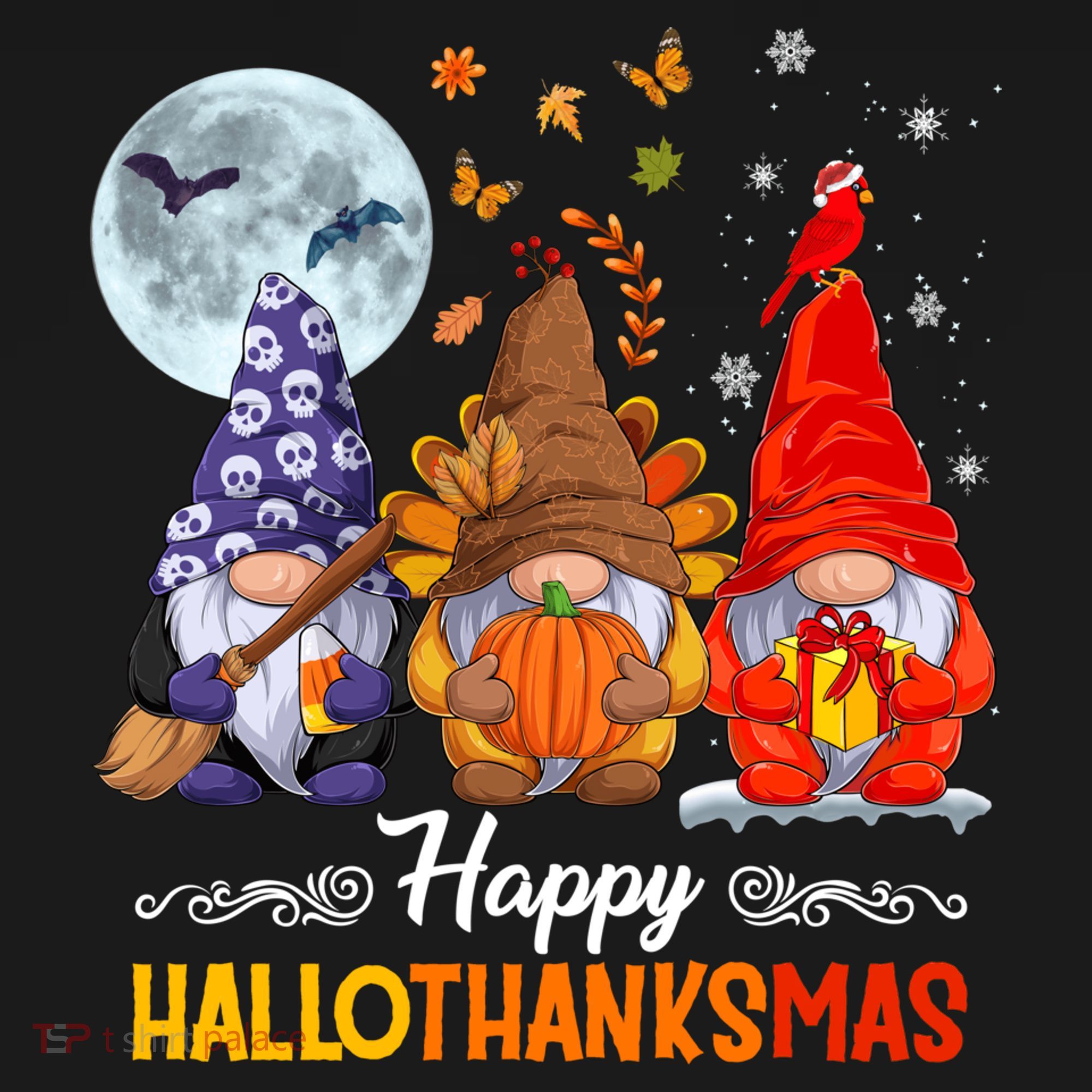 Halloween Thanksgiving Christmas Happy HalloThanksMas Gnomes Backpack