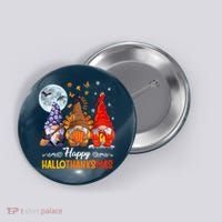 Halloween Thanksgiving Christmas Happy HalloThanksMas Gnomes Button thumb 0