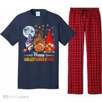 Halloween Thanksgiving Christmas Happy HalloThanksMas Gnomes Pajama Set thumb 0