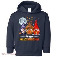 Halloween Thanksgiving Christmas Happy HalloThanksMas Gnomes Toddler Hoodie thumb 0