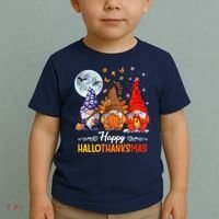Halloween Thanksgiving Christmas Happy HalloThanksMas Gnomes Toddler T-Shirt thumb 2