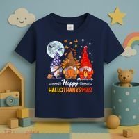 Halloween Thanksgiving Christmas Happy HalloThanksMas Gnomes Toddler T-Shirt thumb 3