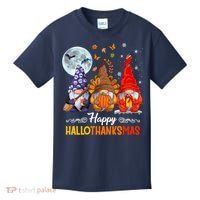 Halloween Thanksgiving Christmas Happy HalloThanksMas Gnomes Kids T-Shirt thumb 0