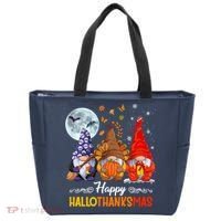 Halloween Thanksgiving Christmas Happy HalloThanksMas Gnomes Tote Bag thumb 0